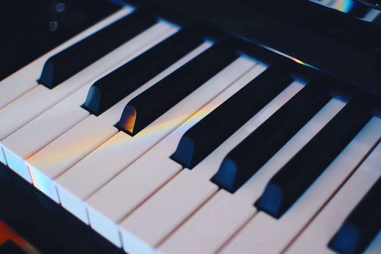 Close-up of piano keys